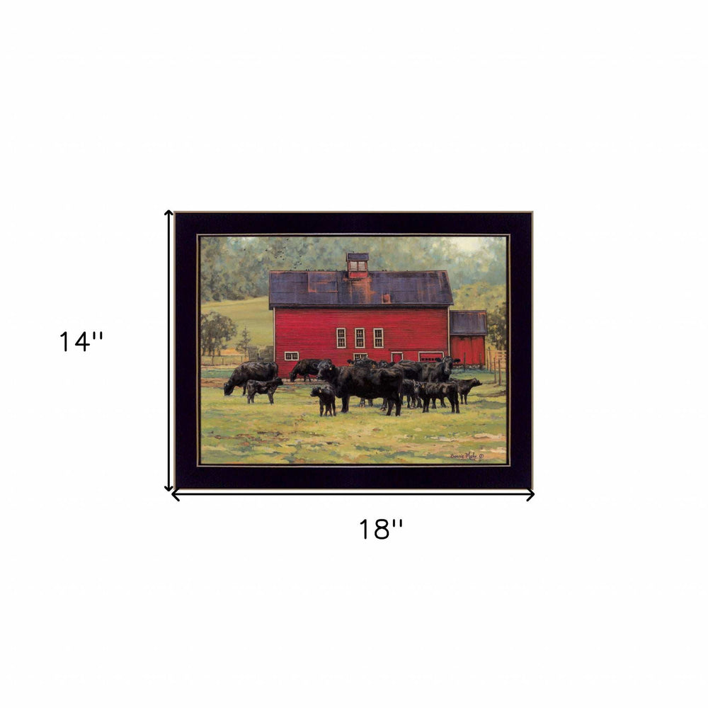 By the Red Barn Black Framed Print Wall Art - Homeroots - Flyclothing LLC