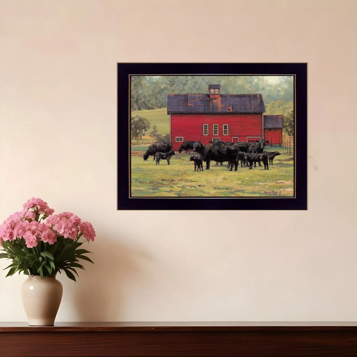 By the Red Barn Black Framed Print Wall Art - Homeroots - Flyclothing LLC