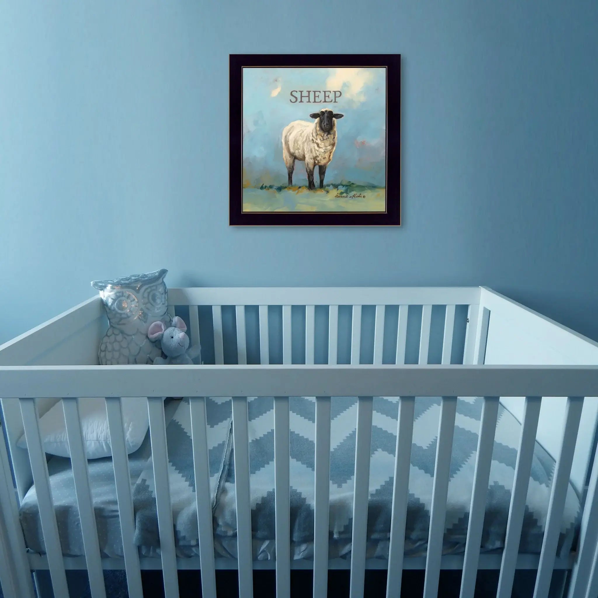 Sherlock the Sheep Black Framed Print Wall Art - Homeroots - Flyclothing LLC