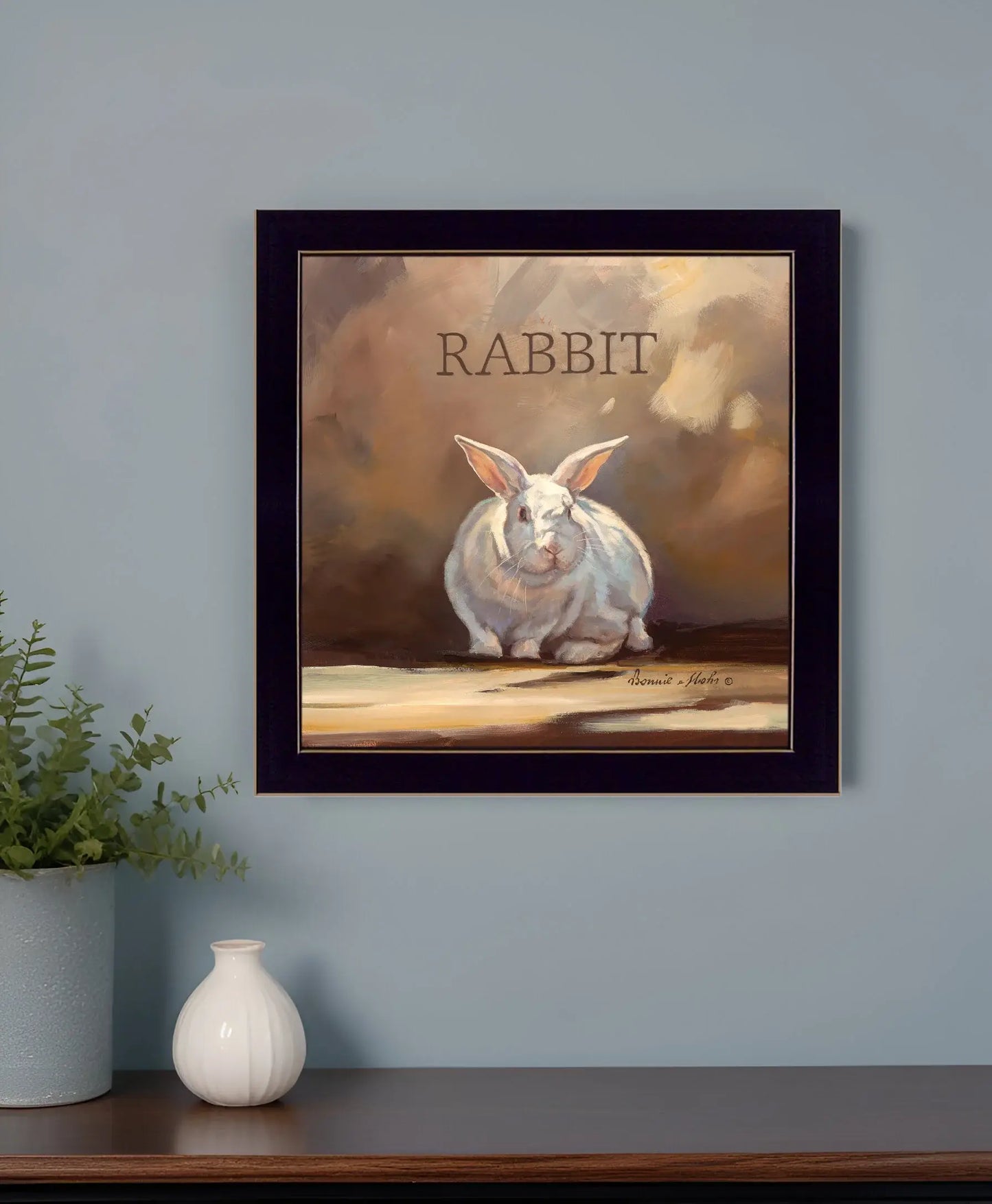 Ruby the Rabbit Black Framed Print Wall Art - Homeroots - Flyclothing LLC