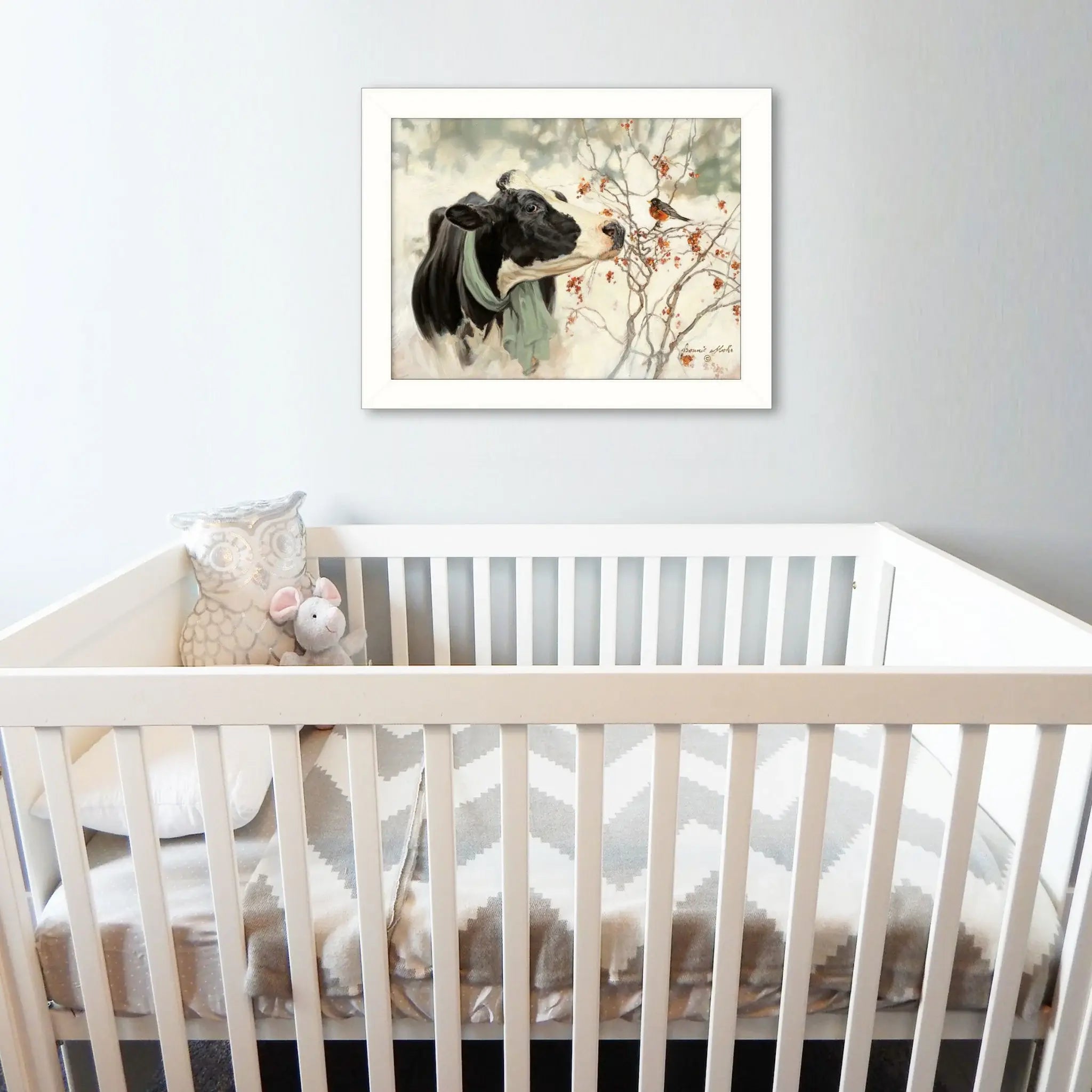 The Winter Robin 2 White Framed Print Wall Art - Homeroots - Flyclothing LLC
