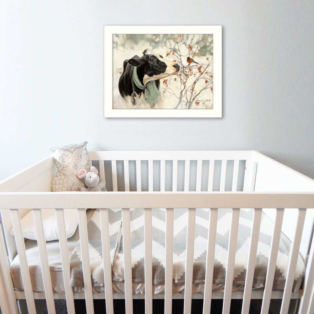 The Winter Robin 2 White Framed Print Wall Art - Homeroots - Flyclothing LLC