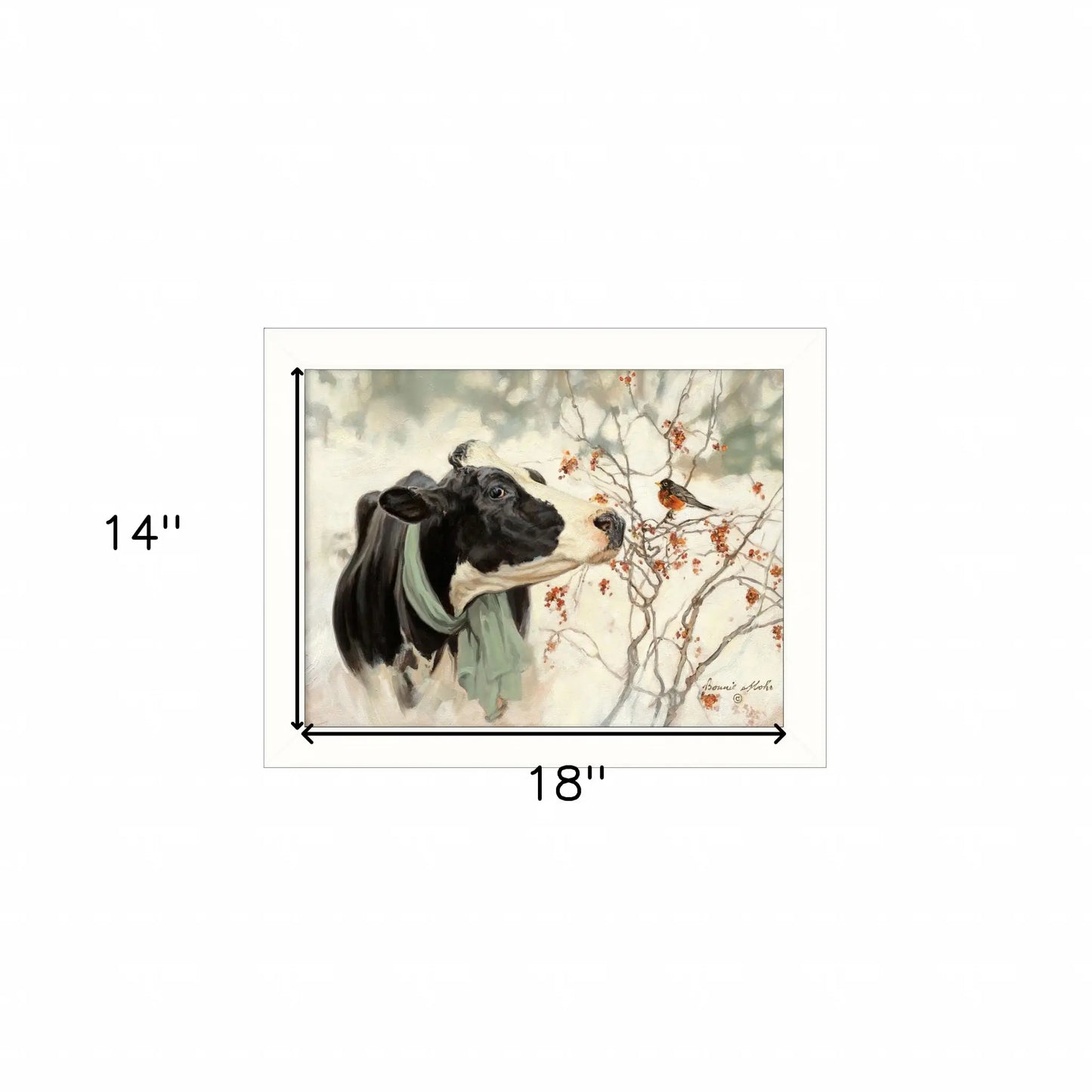 The Winter Robin 2 White Framed Print Wall Art - Homeroots - Flyclothing LLC