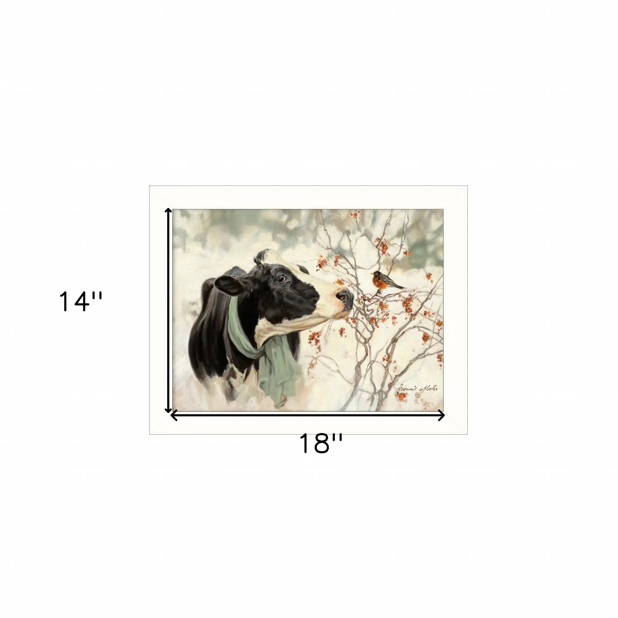 The Winter Robin 2 White Framed Print Wall Art - Homeroots - Flyclothing LLC