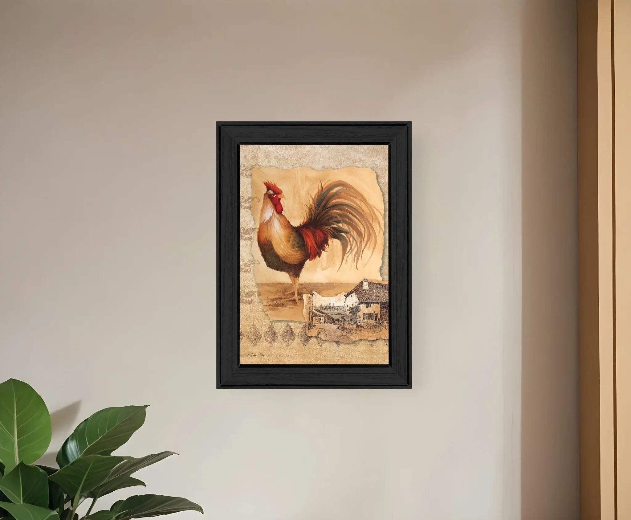 Rooster Montage II Black Framed Print Wall Art - Homeroots - Flyclothing LLC