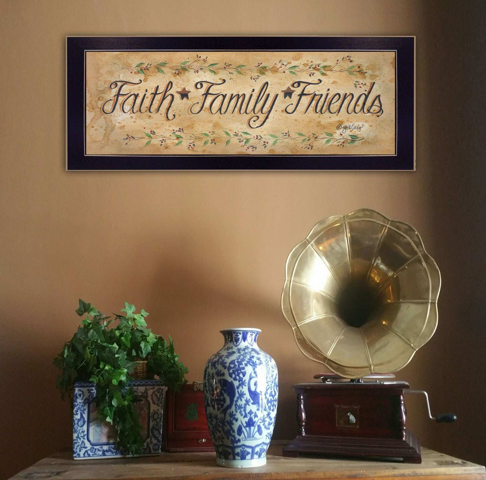 Faith*Family*Friends Black Framed Print Wall Art - Homeroots - Flyclothing LLC