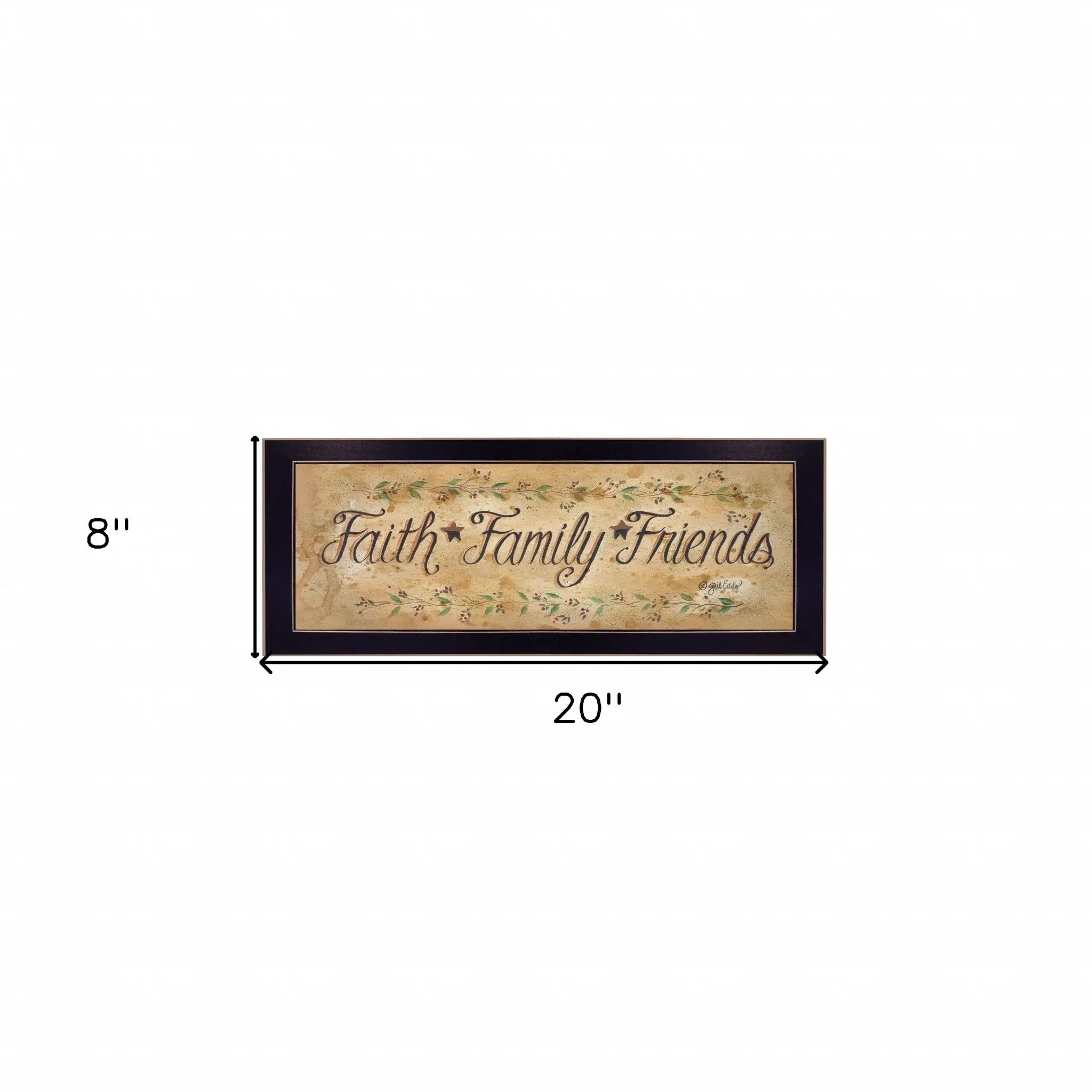 Faith*Family*Friends Black Framed Print Wall Art - Homeroots - Flyclothing LLC
