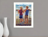 Looking Over the Rail White Framed Print Wall Art - Homeroots - Flyclothing LLC