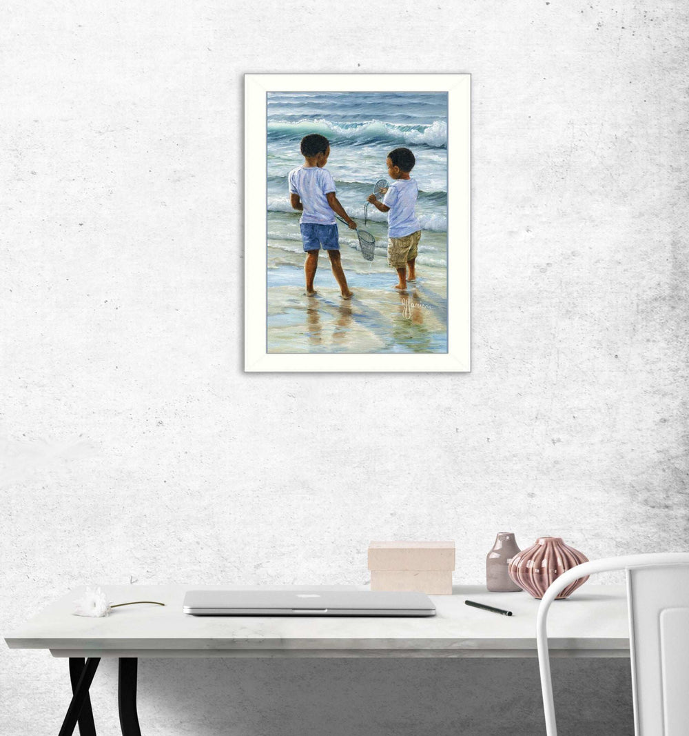 Ocean Discoveries White Framed Print Wall Art - Homeroots - Flyclothing LLC