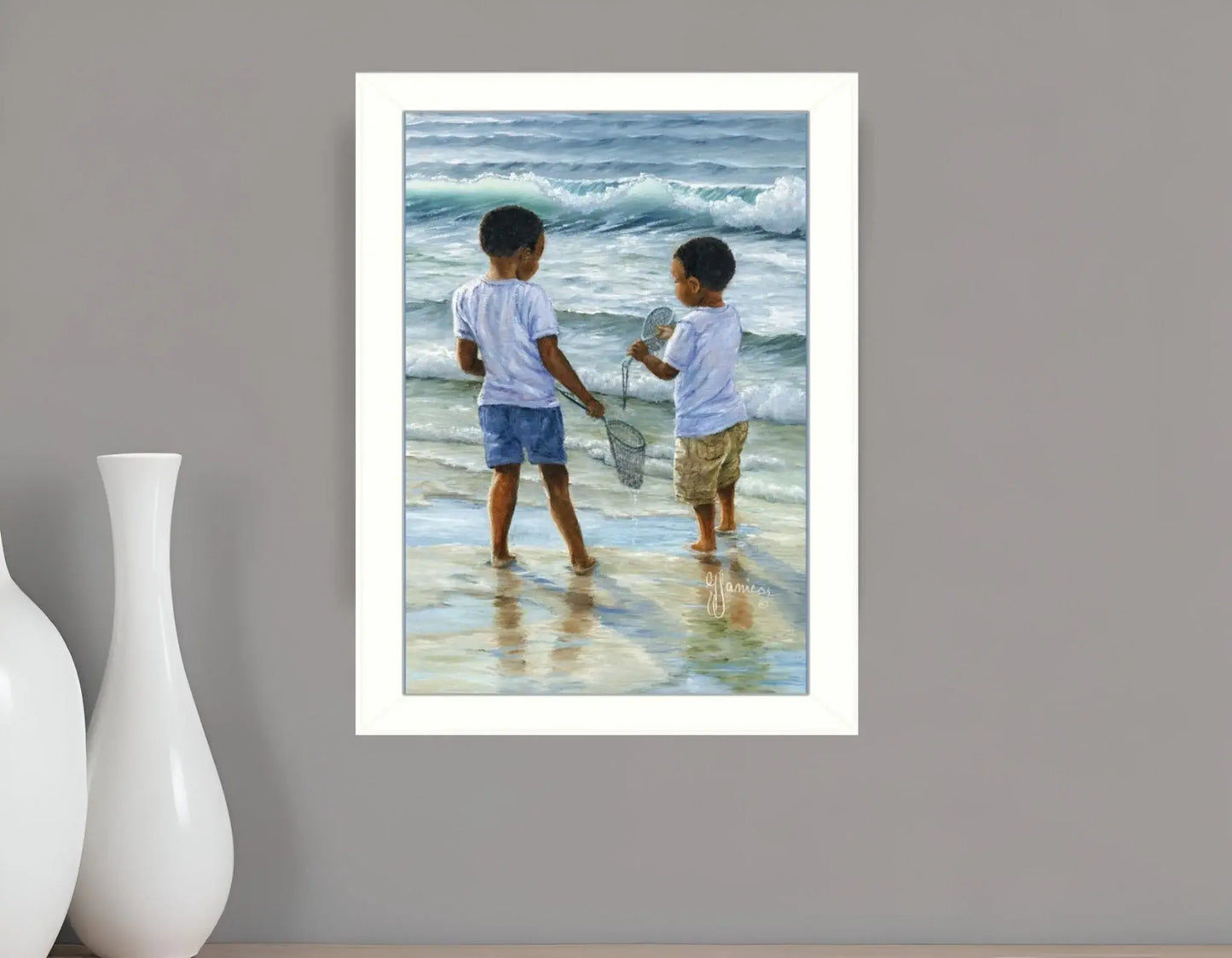 Ocean Discoveries White Framed Print Wall Art - Homeroots - Flyclothing LLC