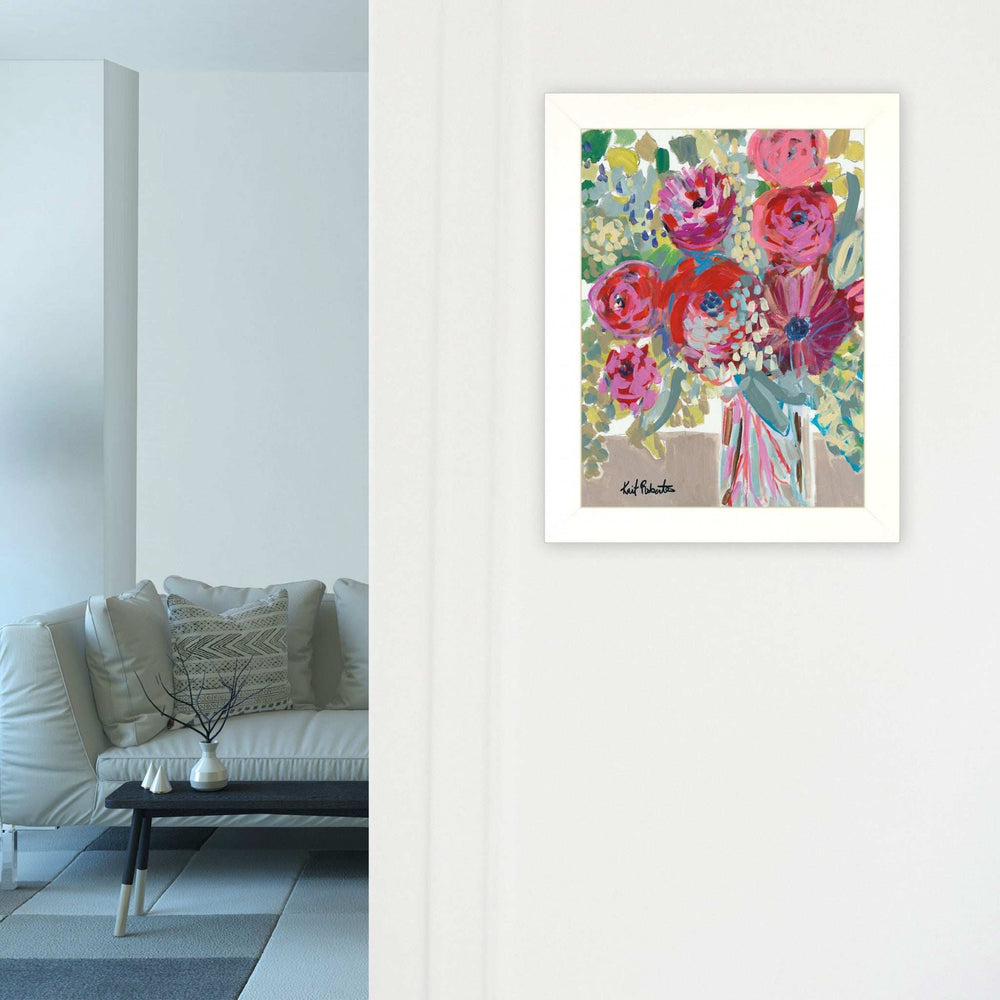 Blooming in the Window Sill White Framed Print Wall Art - Homeroots - Flyclothing LLC
