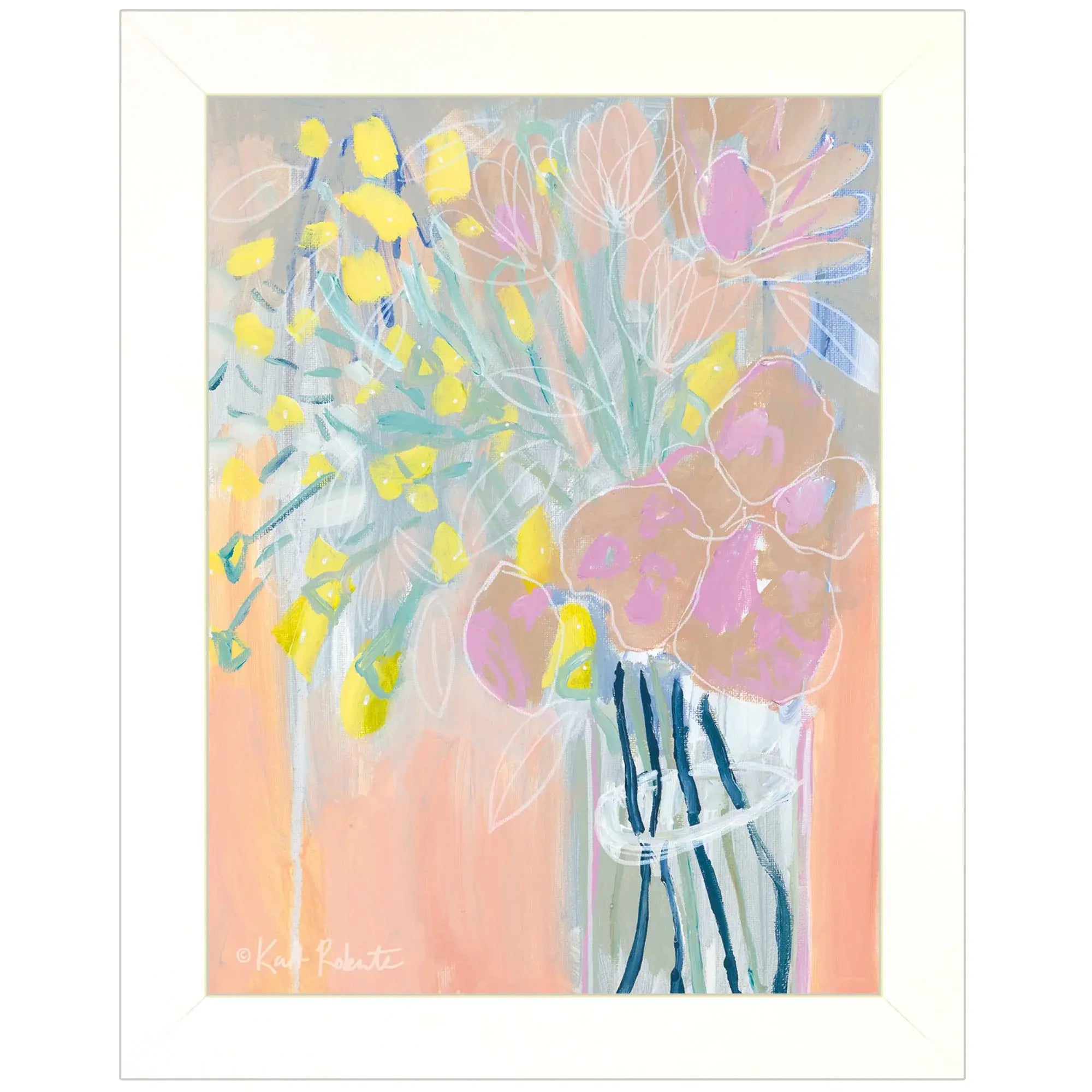 Maybe Shes a Wildflower White Framed Print Wall Art - Homeroots - Flyclothing LLC