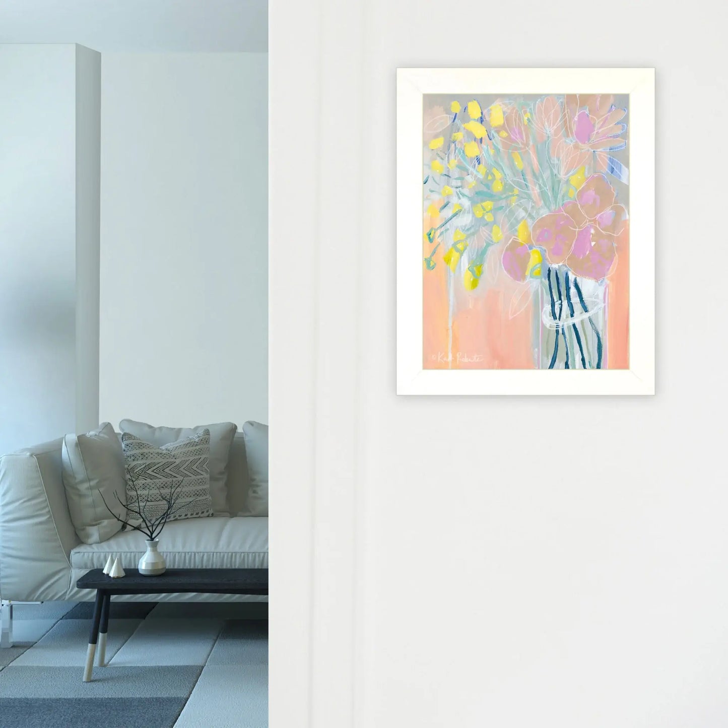 Maybe Shes a Wildflower White Framed Print Wall Art - Homeroots - Flyclothing LLC