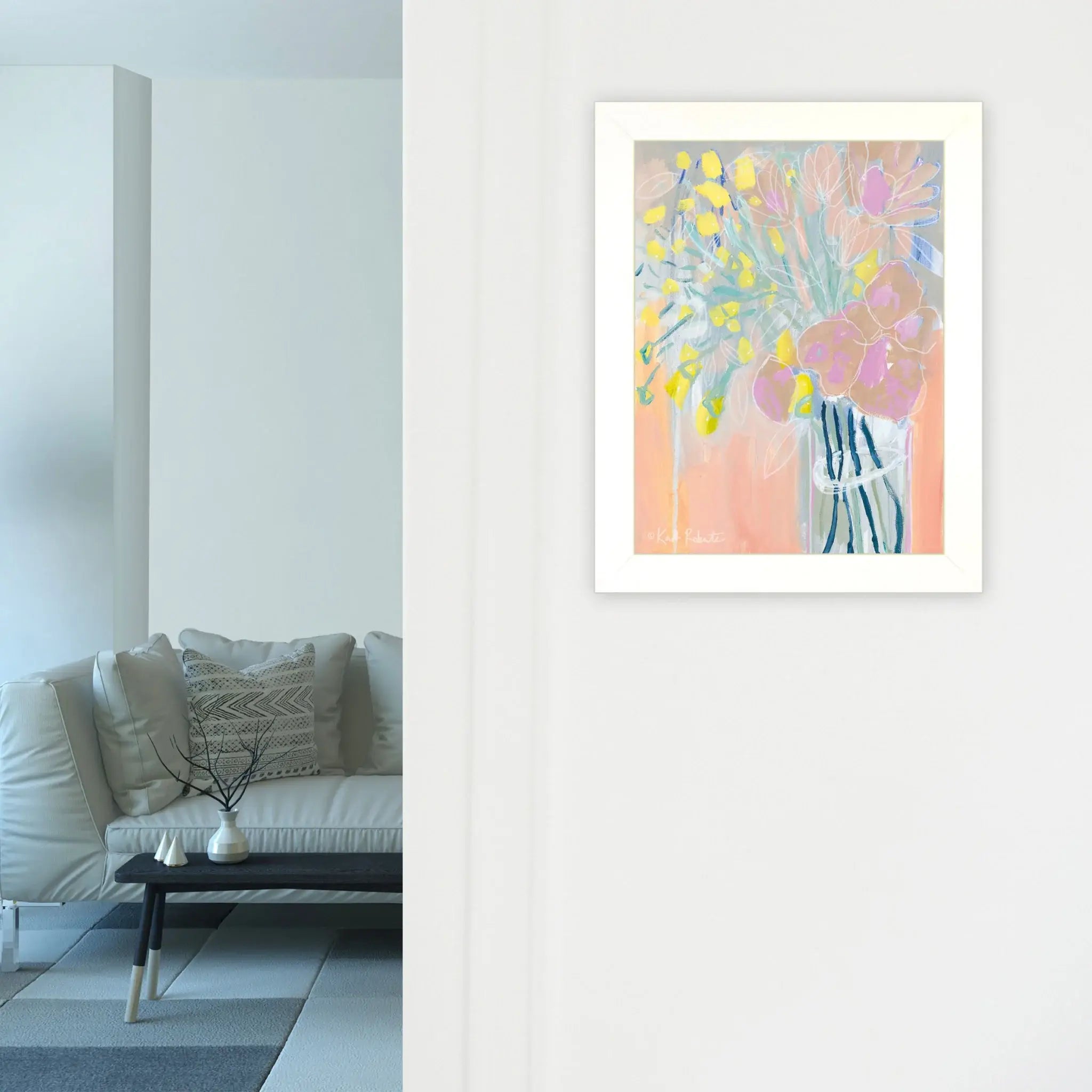 Maybe Shes a Wildflower White Framed Print Wall Art - Homeroots - Flyclothing LLC
