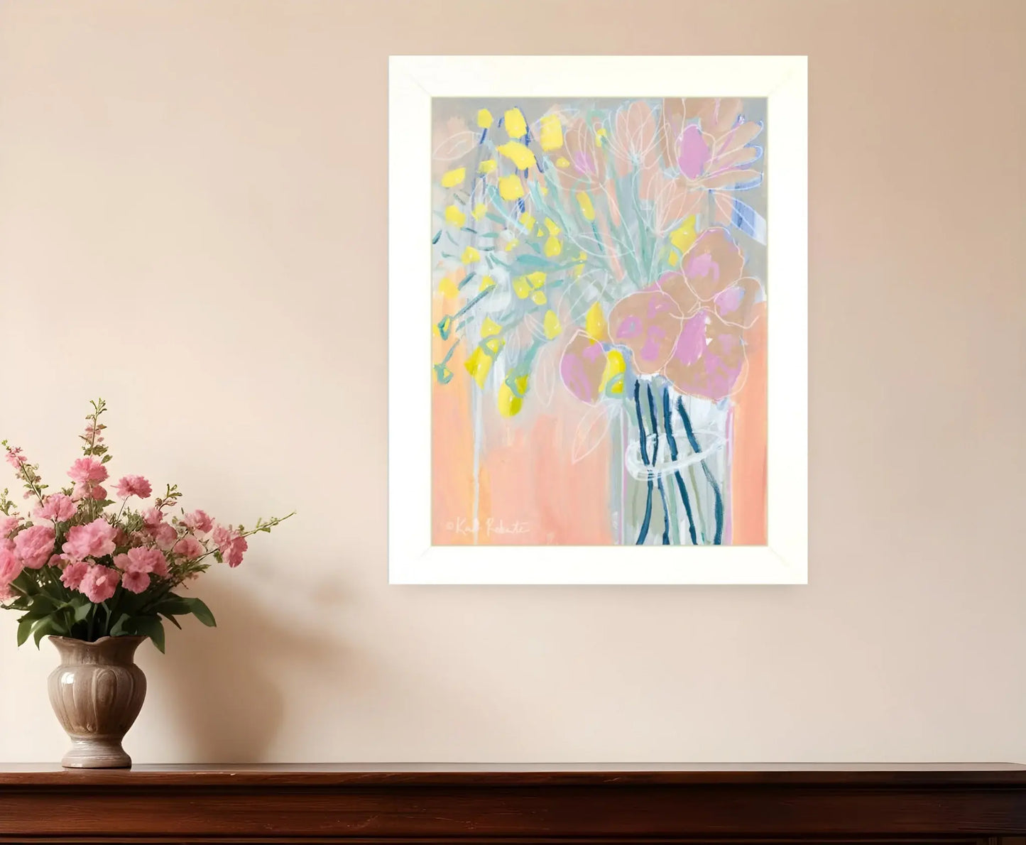 Maybe Shes a Wildflower White Framed Print Wall Art - Homeroots - Flyclothing LLC