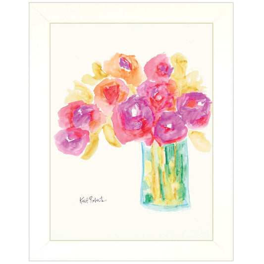 Speak in Flowers White Framed Print Wall Art - Homeroots - Flyclothing LLC