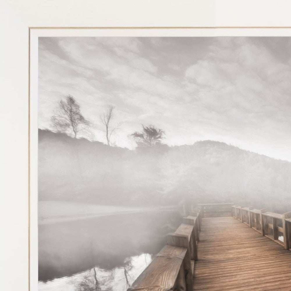 Lake Cherokee Dock I White Framed Print Wall Art - Homeroots - Flyclothing LLC