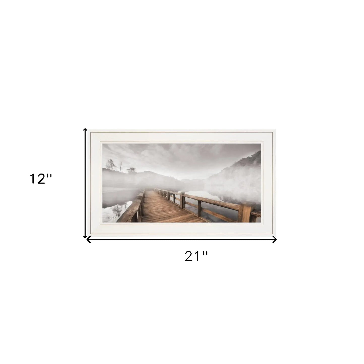 Lake Cherokee Dock I White Framed Print Wall Art - Homeroots - Flyclothing LLC