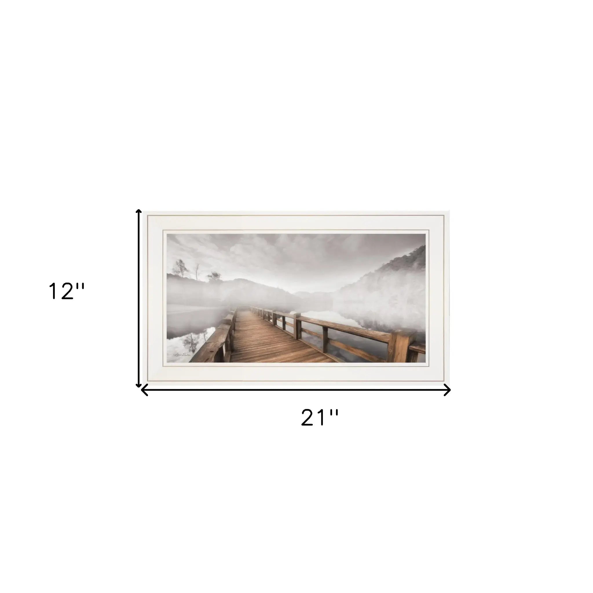 Lake Cherokee Dock I White Framed Print Wall Art - Homeroots - Flyclothing LLC