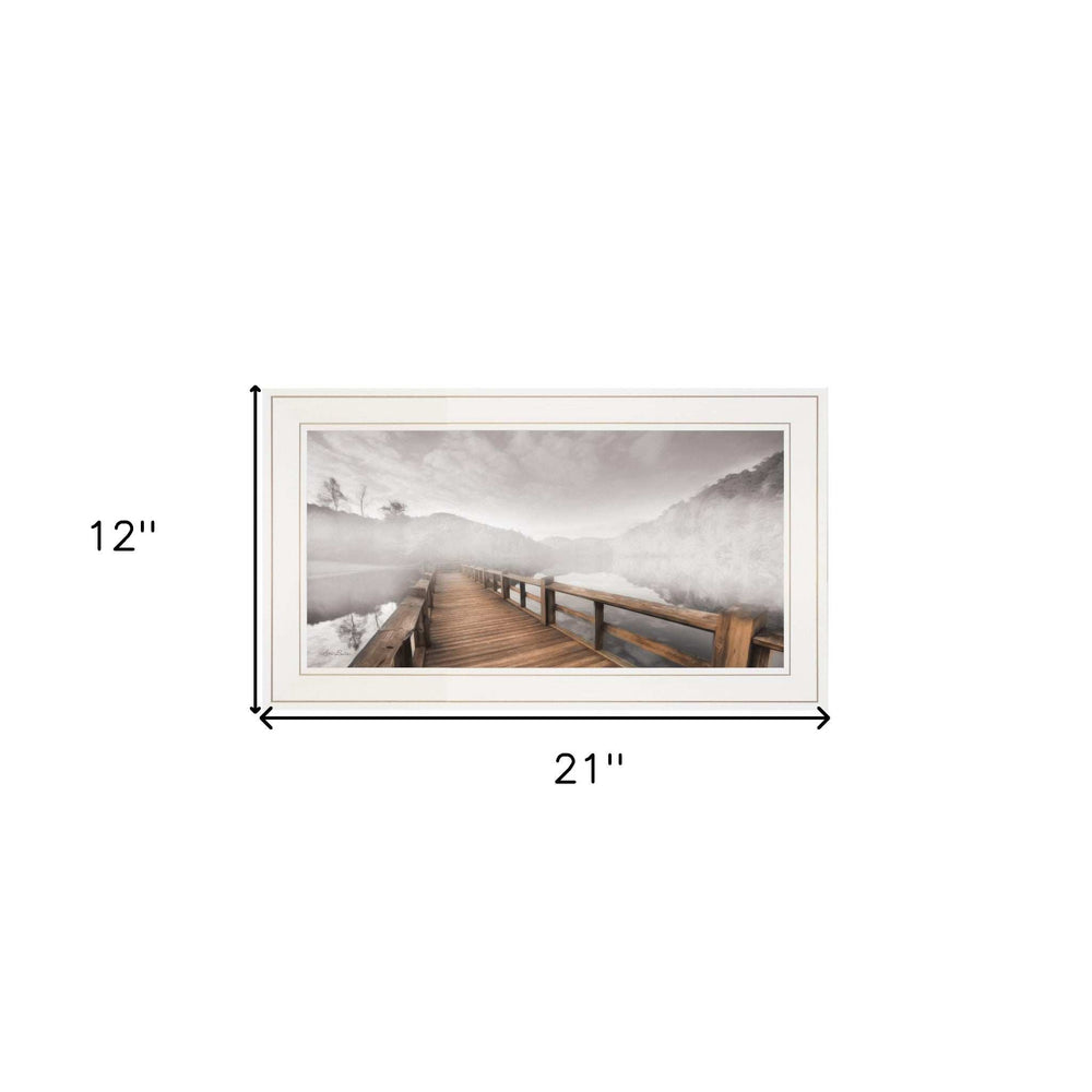 Lake Cherokee Dock I White Framed Print Wall Art - Homeroots - Flyclothing LLC