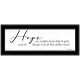 Hope Black Framed Print Wall Art - Homeroots - Flyclothing LLC
