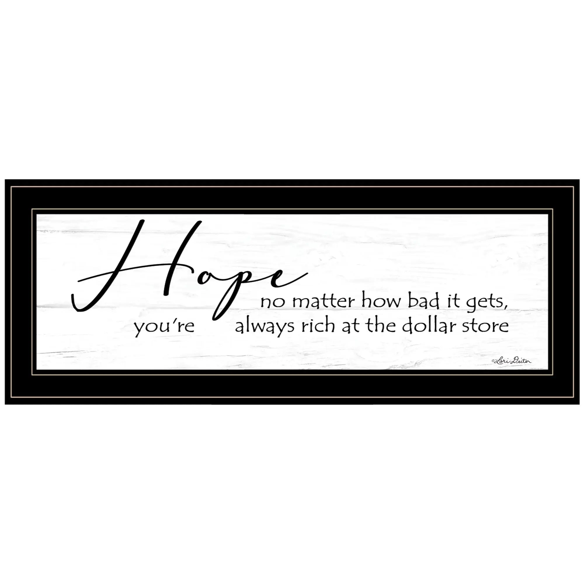 Hope Black Framed Print Wall Art - Homeroots - Flyclothing LLC