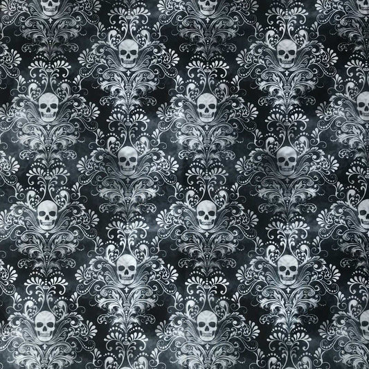 Rockmount Ranch Ware Charcoal Skulls Western Cotton Bandana in Black & Grey - Rockmount Clothing - Flyclothing LLC