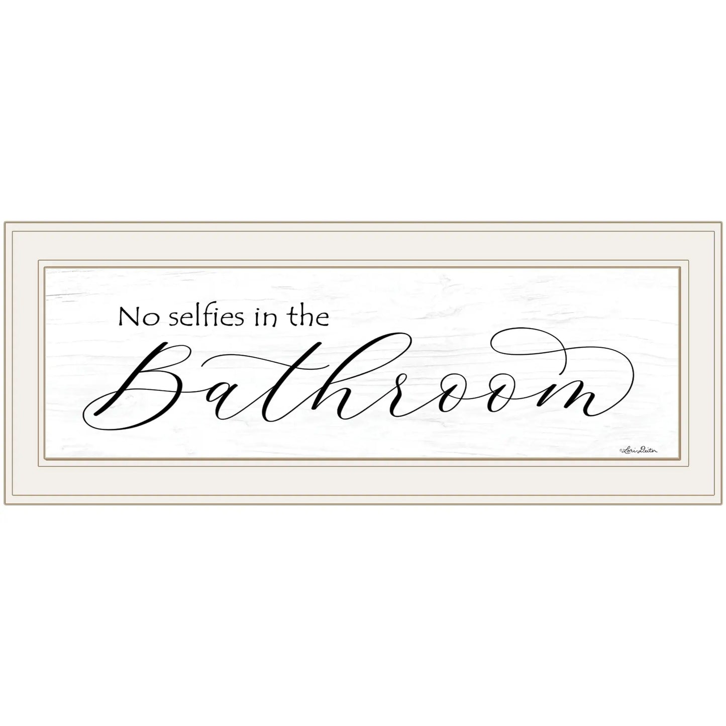 No Selfies in the Bathroom 1 White Framed Print Bathroom Wall Art - Homeroots - Flyclothing LLC