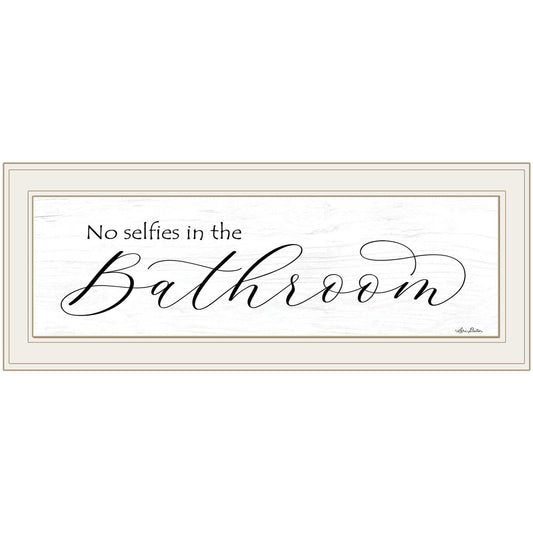 No Selfies in the Bathroom 1 White Framed Print Bathroom Wall Art - Homeroots - Flyclothing LLC