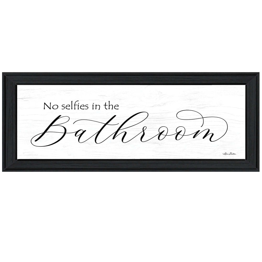 No Selfies in the Bathroom 2 Black Framed Print Bathroom Wall Art - Homeroots - Flyclothing LLC