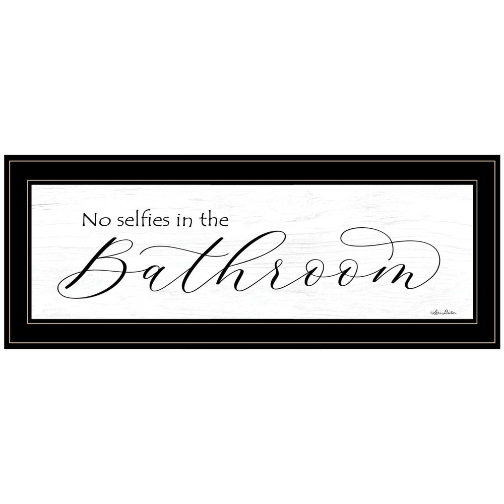 No Selfies in the Bathroom 3 Black Framed Print Bathroom Wall Art - Homeroots - Flyclothing LLC