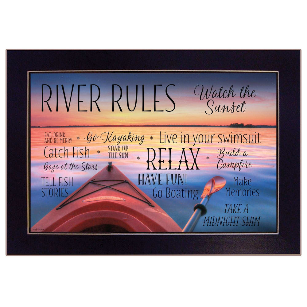 River Rules 1 Black Framed Print Wall Art - Homeroots - Flyclothing LLC