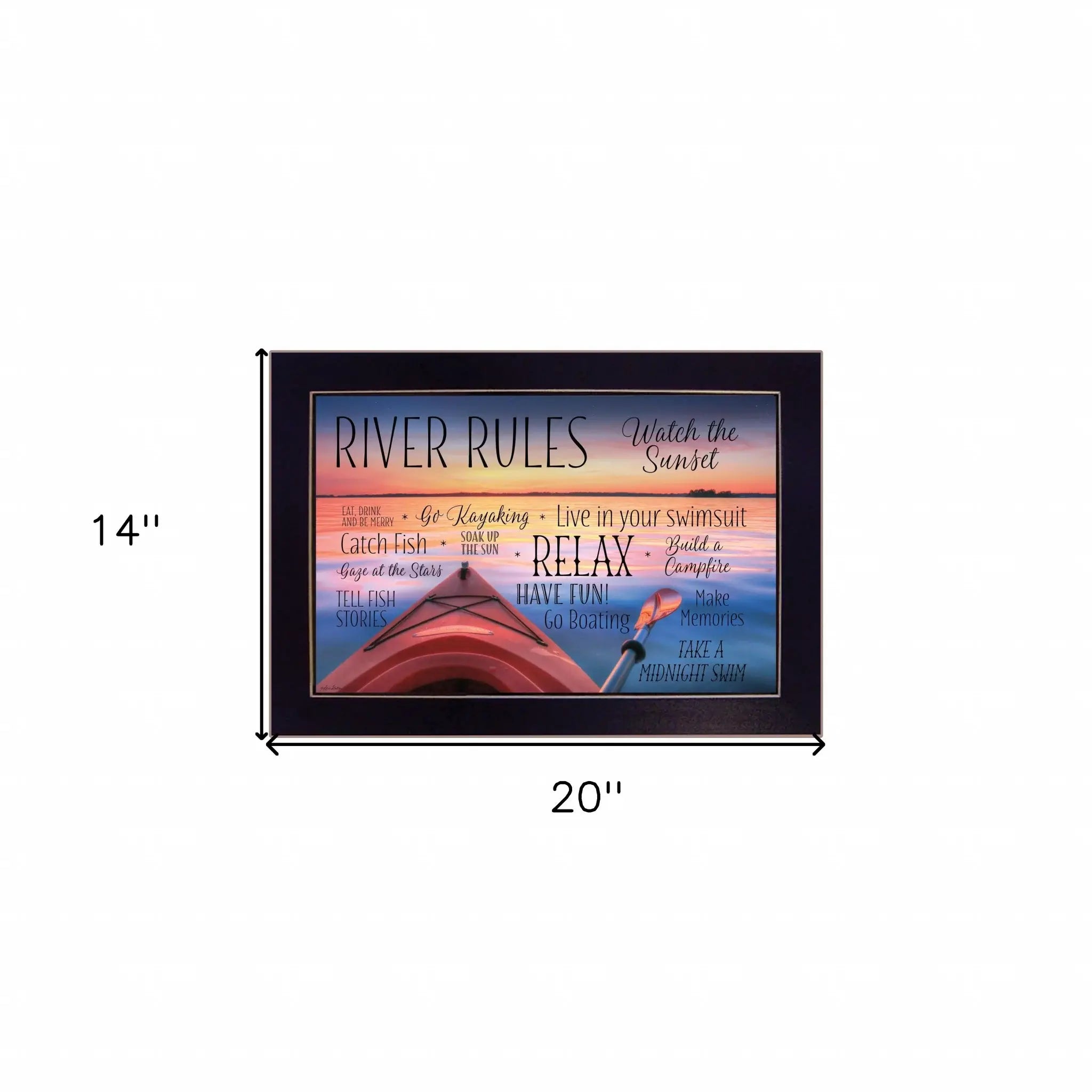 River Rules 1 Black Framed Print Wall Art - Homeroots - Flyclothing LLC