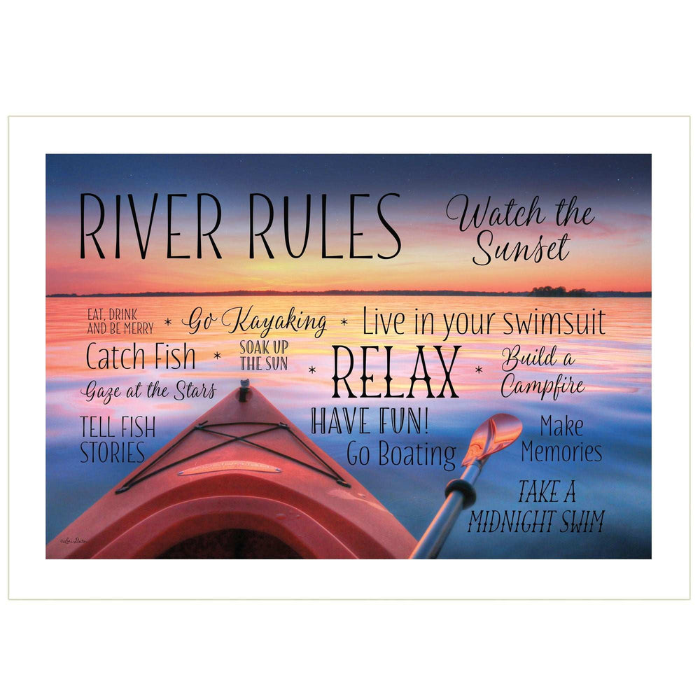River Rules 2 White Framed Print Wall Art - Homeroots - Flyclothing LLC