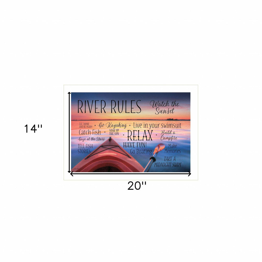 River Rules 2 White Framed Print Wall Art - Homeroots - Flyclothing LLC