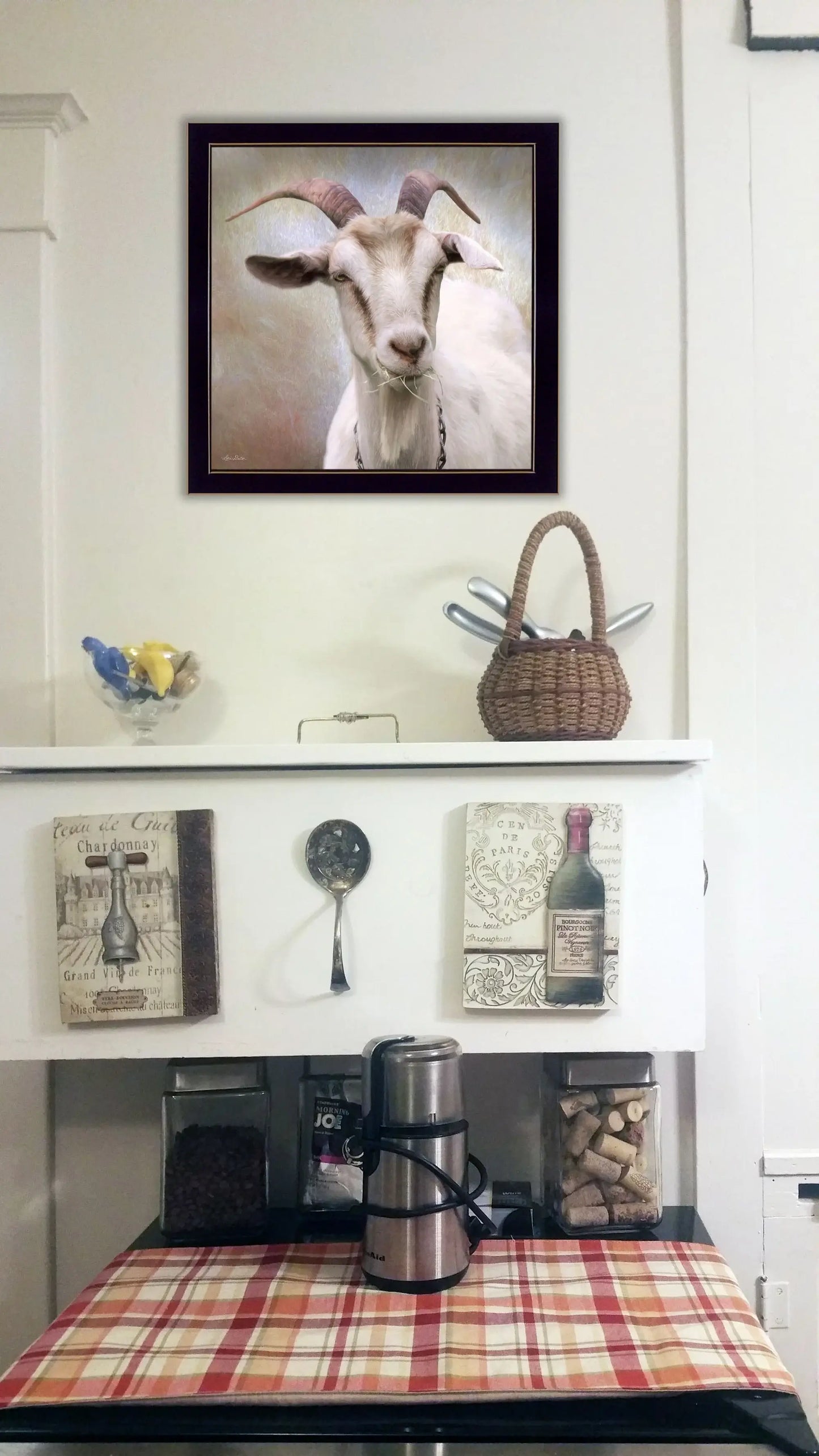 Up Close Goat Black Framed Print Wall Art - Homeroots - Flyclothing LLC