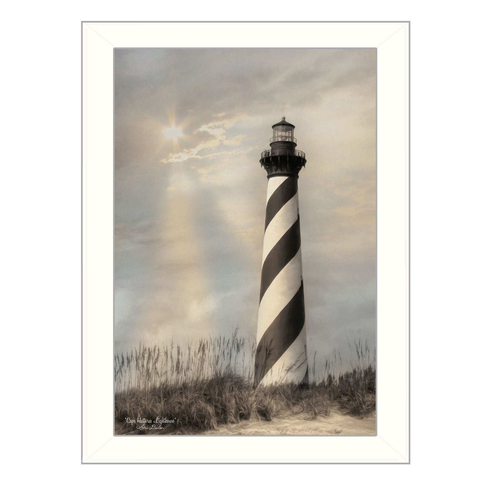 Cape Hatteras Lighthouse 2 White Framed Print Wall Art - Homeroots - Flyclothing LLC