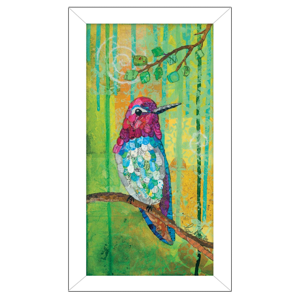 Annas Hummingbird White Framed Print Wall Art - Homeroots - Flyclothing LLC