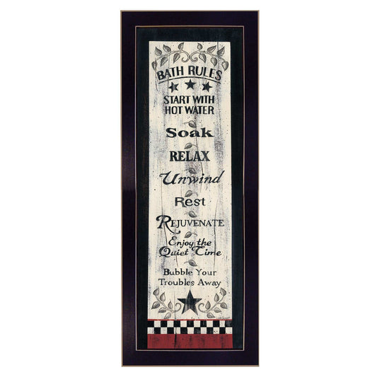 Bath Rules 6 Black Framed Print Bathroom Wall Art - Homeroots - Flyclothing LLC