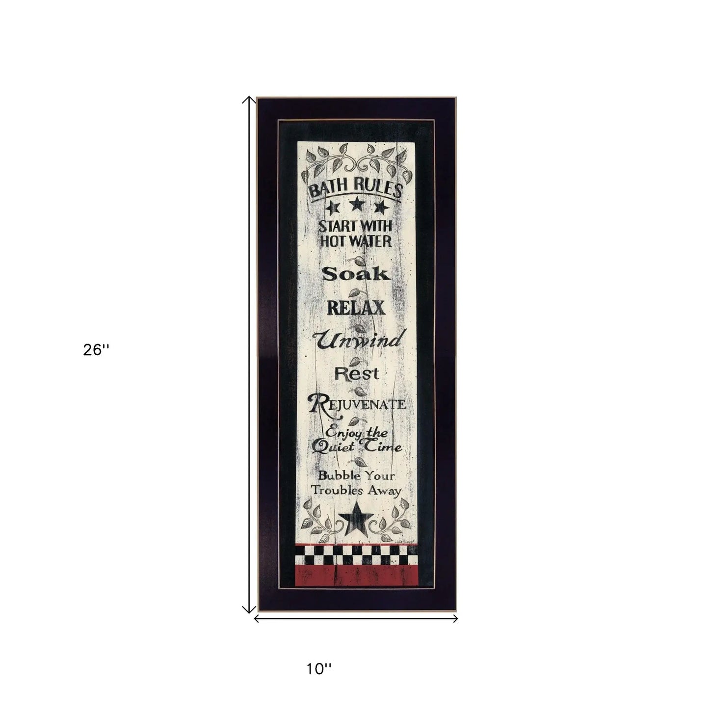 Bath Rules 6 Black Framed Print Bathroom Wall Art - Homeroots - Flyclothing LLC