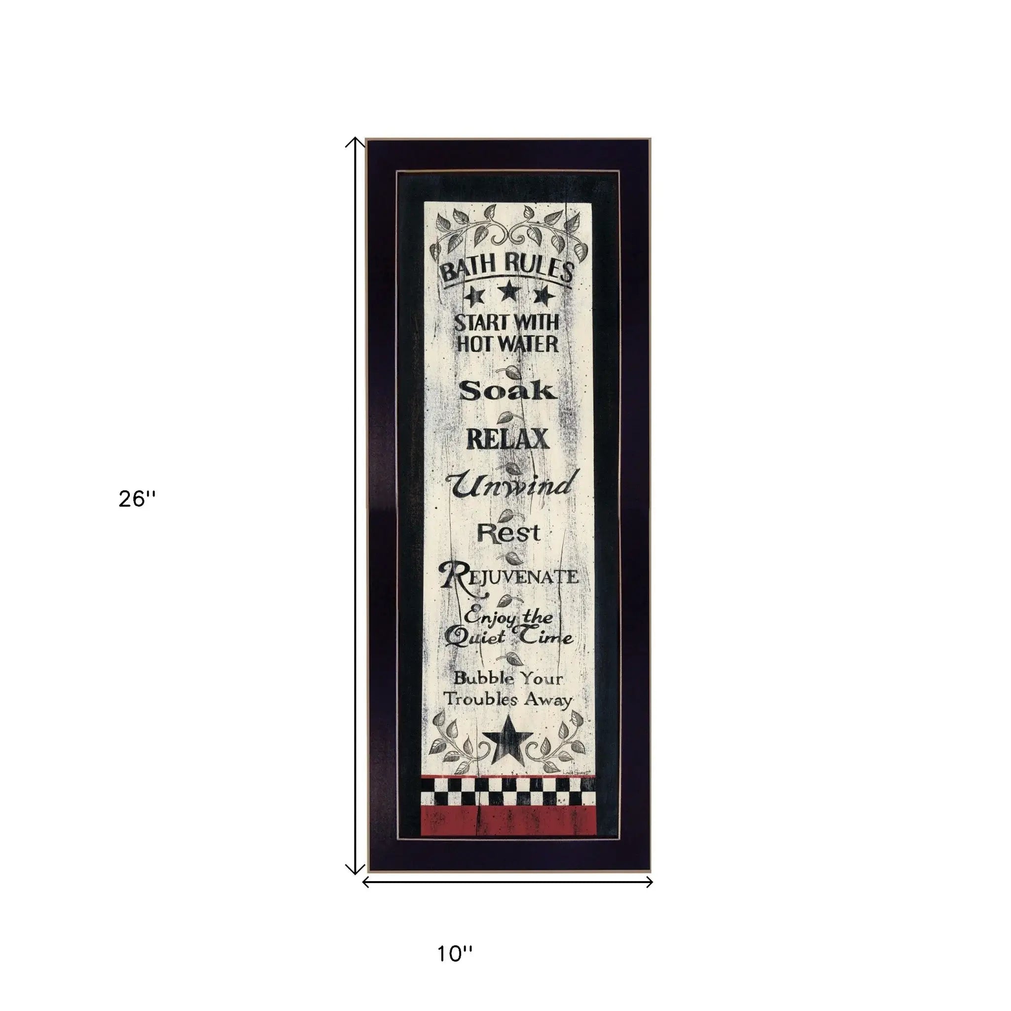 Bath Rules 6 Black Framed Print Bathroom Wall Art - Homeroots - Flyclothing LLC