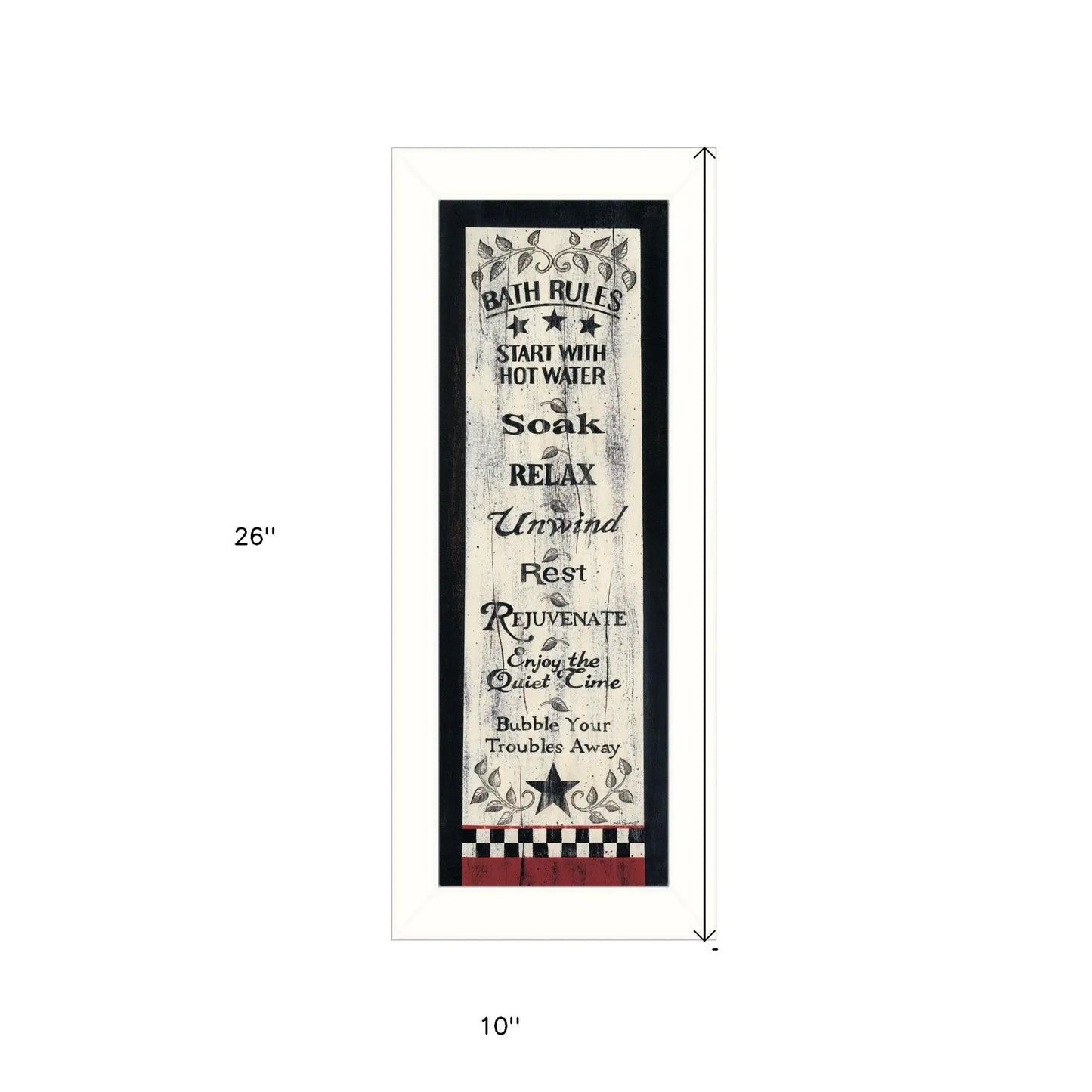 Bath Rules 7 White Framed Print Bathroom Wall Art - Homeroots - Flyclothing LLC