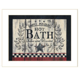Hot Bath 11 White Framed Print Bathroom Wall Art