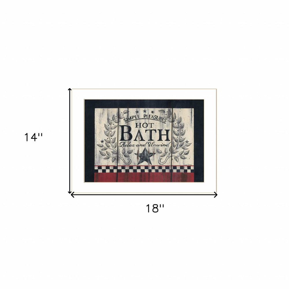 Hot Bath 1 White Framed Print Bathroom Wall Art - Homeroots - Flyclothing LLC