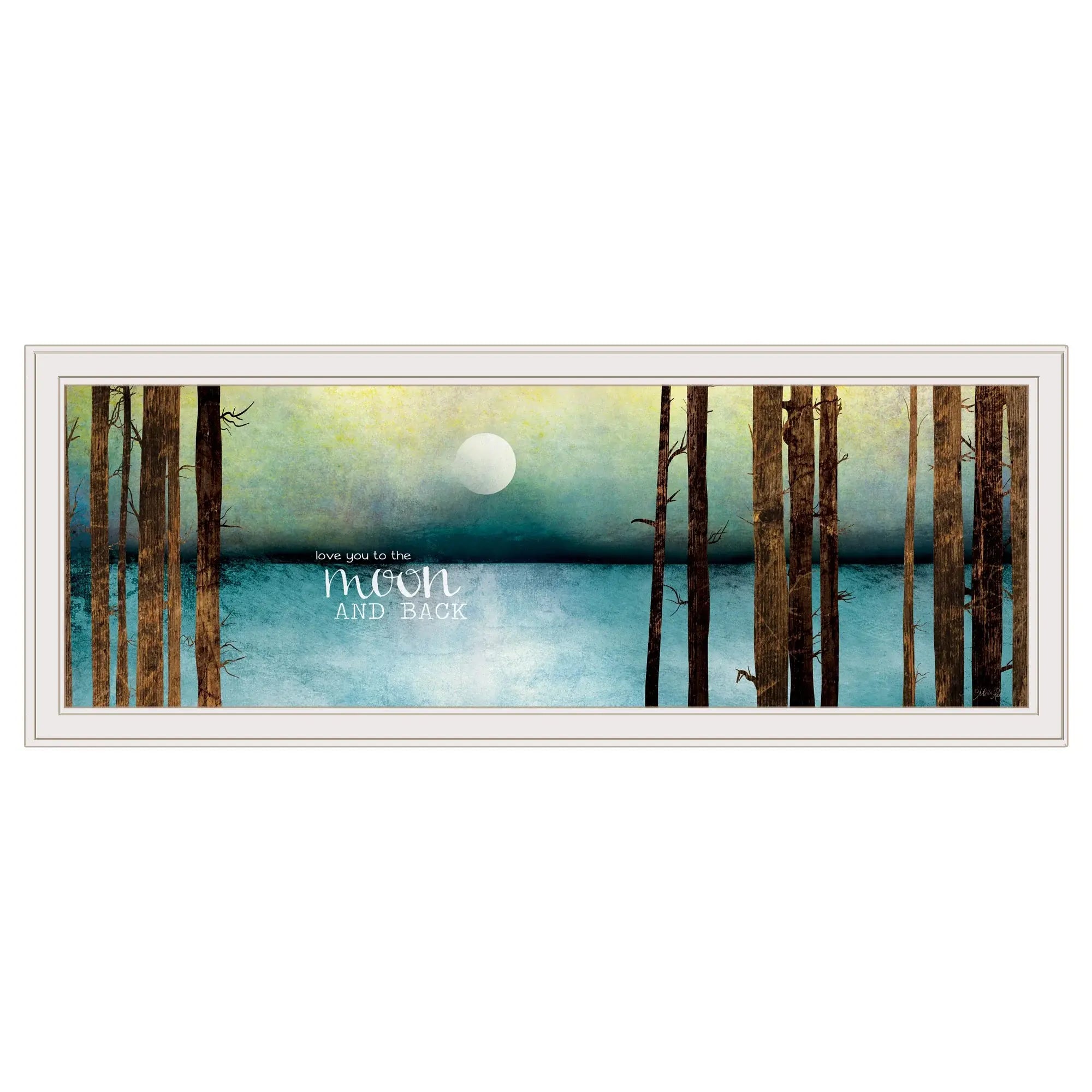 Love You to the Moon and Back 3 White Framed Print Wall Art - Homeroots - Flyclothing LLC