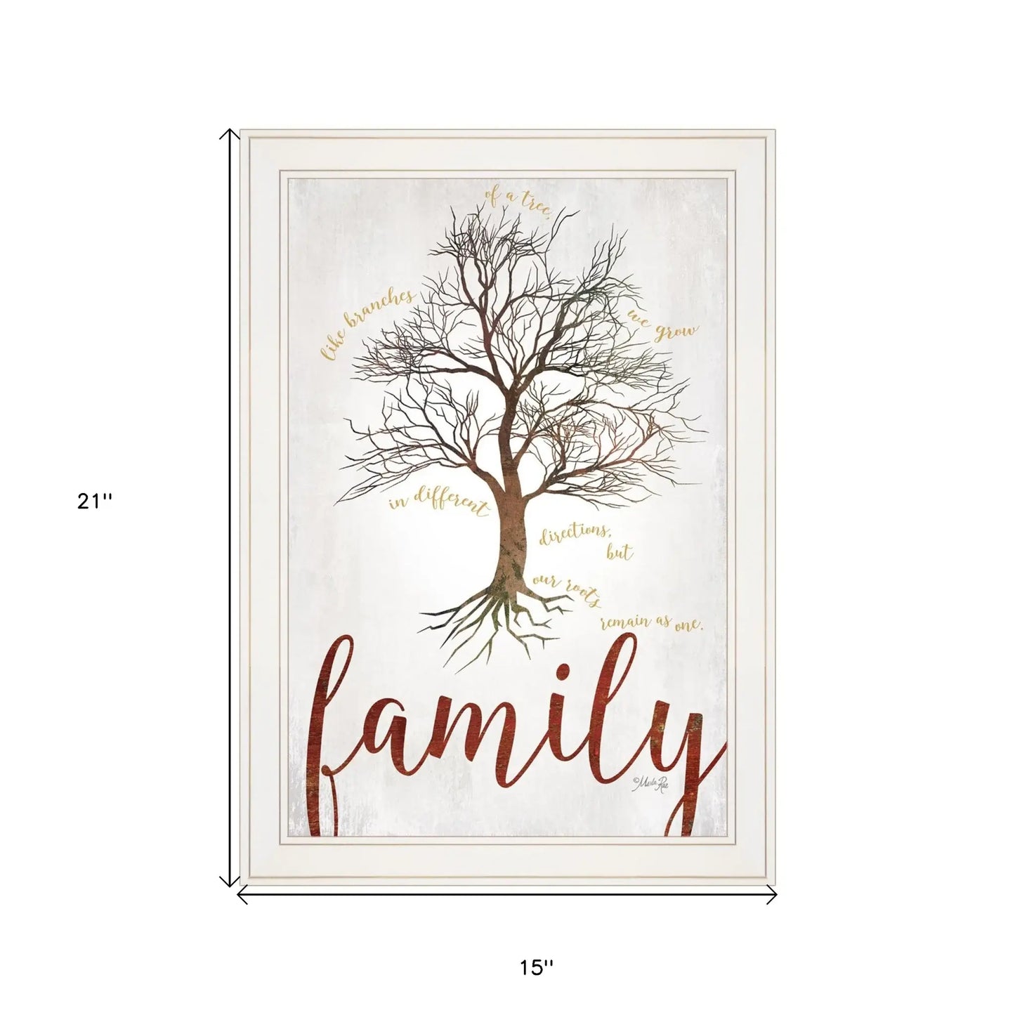 Family Tree 1 White Framed Print Wall Art - Homeroots - Flyclothing LLC