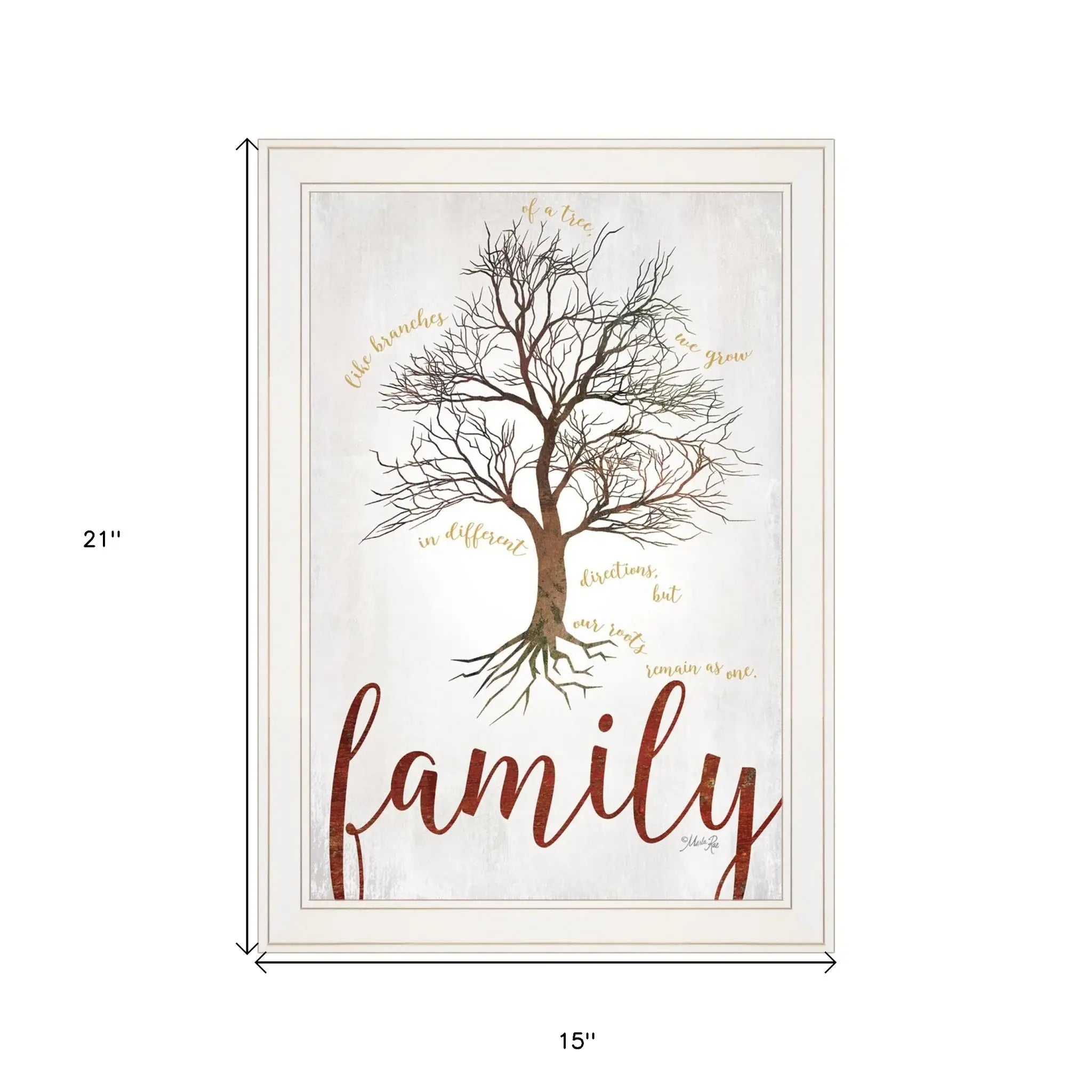 Family Tree 1 White Framed Print Wall Art - Homeroots - Flyclothing LLC