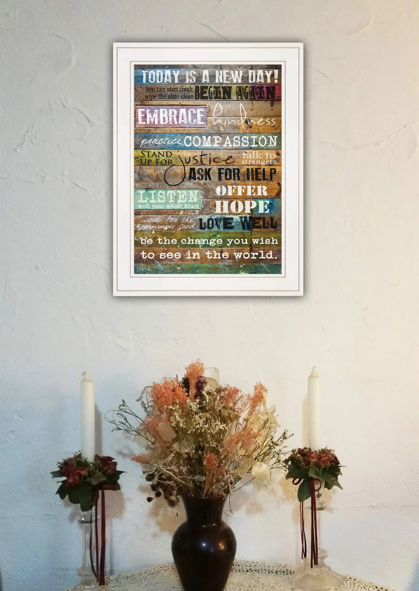 Today Is 1 White Framed Print Wall Art - Homeroots - Flyclothing LLC