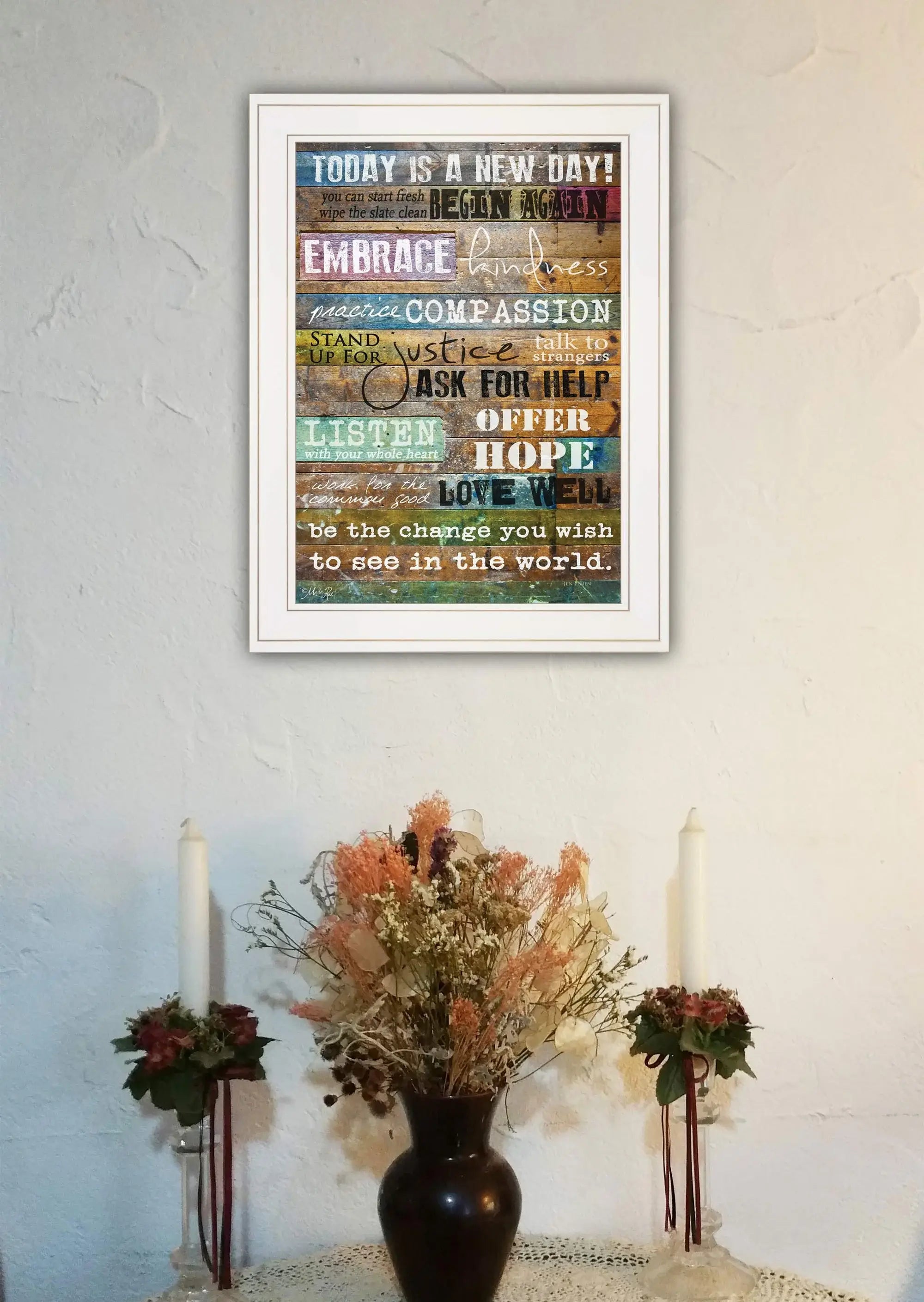 Today Is 1 White Framed Print Wall Art - Homeroots - Flyclothing LLC