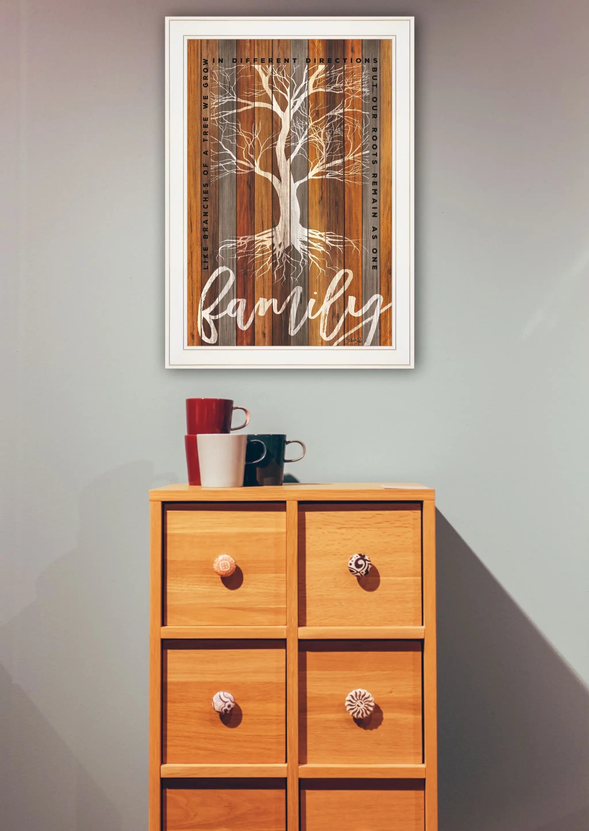 Family Roots 1 White Framed Print Wall Art - Homeroots - Flyclothing LLC